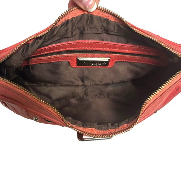 Valentina Made in Italy Crossbody Bag Pink Leather Studded Handbag Small Purse - Picture 9 of 11